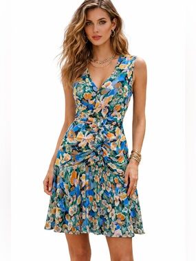 M Missoni abitto ruffled sleeveless ruched mini dress size 40 US 4 Italy